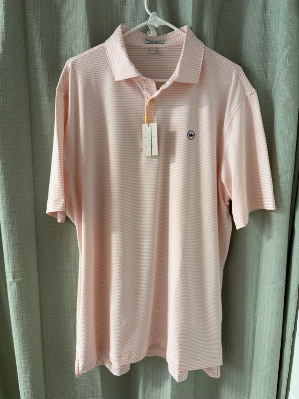 Peter Millar Light Pink Micro-Striped Performance Polo